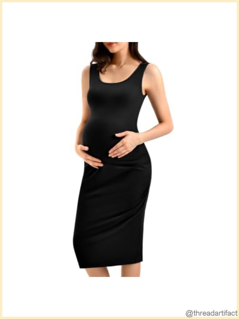 CADITEX Women's Tank Top Maternity Dress Ruched Pregnancy Clothes
